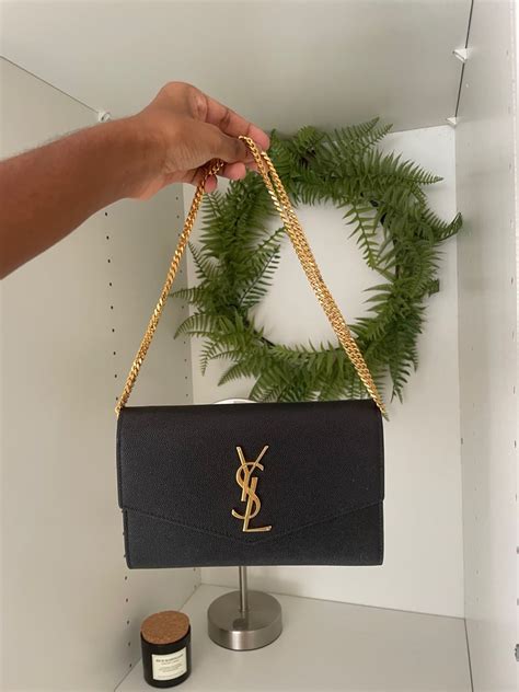 ysl velvet monogram chain wallet|YSL uptown wallet on chain.